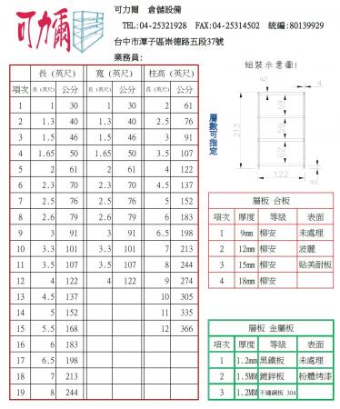 免螺絲規格尺寸